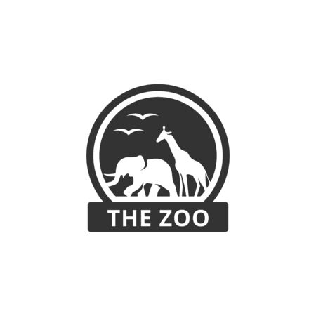 Zoo gate icon in single color. Animal park jungle safariのイラスト素材