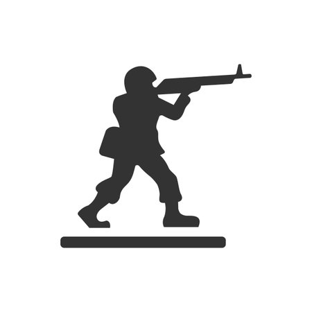 Toy soldier icon in single grey color. Kids children playing war gamesのイラスト素材