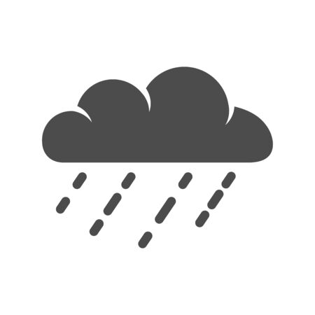 Rain cloud icon in single grey color. Season forecastのイラスト素材