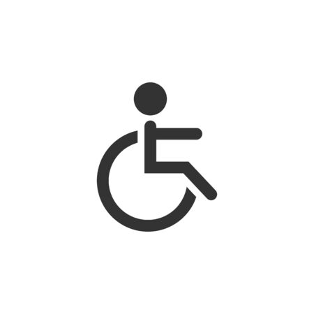 Disabled access icon in single grey color. Road building wheelchair careのイラスト素材
