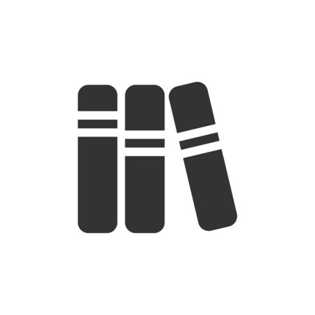 Books icon in single grey color. Education student college research libraryのイラスト素材