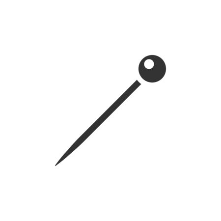 Straight pin icon in single grey color. Fashion industry sewing dressmaker tailorのイラスト素材