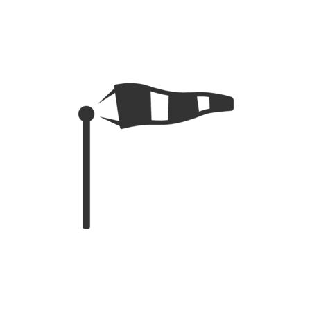 Windsock icon in single color. Air wind direction indicate aviation instrumentのイラスト素材