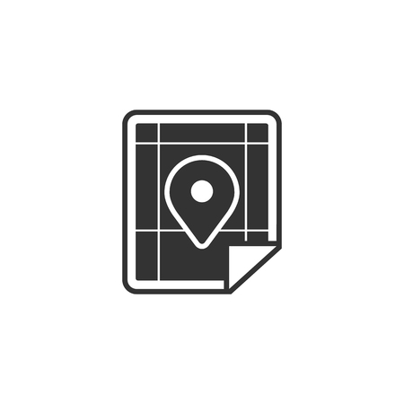 Map icon in single grey color. Location info gpsのイラスト素材