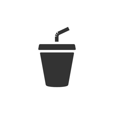 Softdrink icon in single grey color. Junk fast food high sugarのイラスト素材