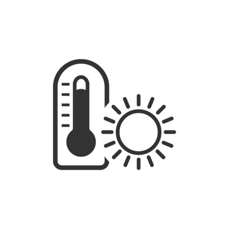 Thermometer icon in single color. Medical nature science temperature measure hot humid sunny tropicalのイラスト素材