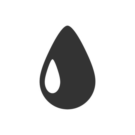 Water drop icon in single grey color. Nature ecology environmentのイラスト素材