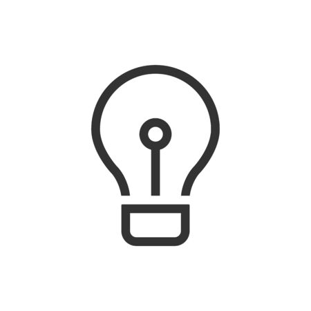 Lightbulb icon in single grey color. Idea inspiration electricity lighのイラスト素材