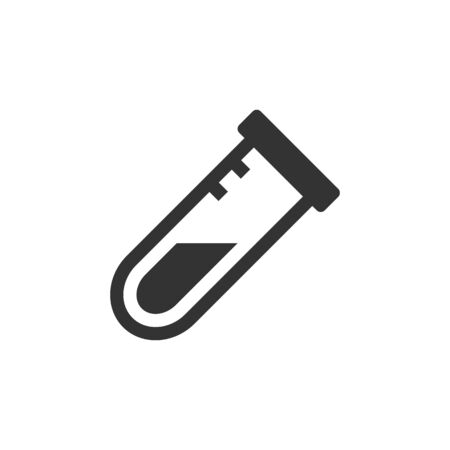 Test tube icon in single color. Laboratory medical science pharmacy medicine vaccine serum halfのイラスト素材