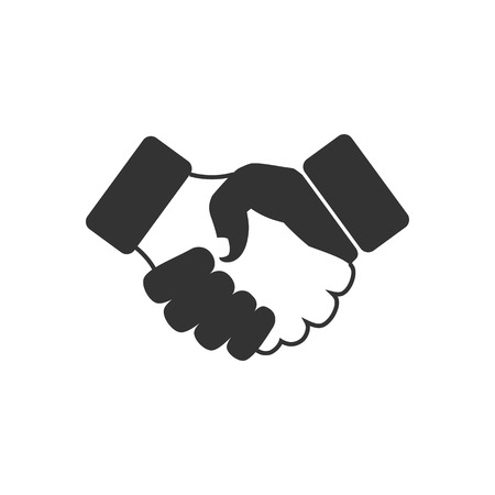 Handshake icon in single grey color. Business people agreementのイラスト素材