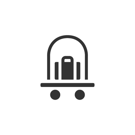 Hotel trolley icon in single color. Accommodation travel holiday baggage businessのイラスト素材