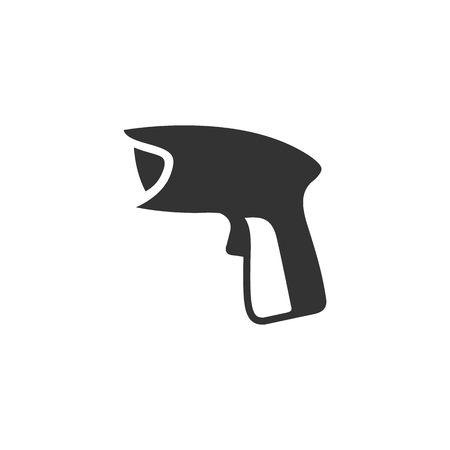 Barcode reader icon in single color. Electronic product identify price number buyingのイラスト素材