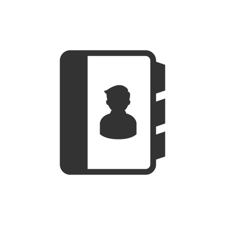 Address book icon in single color. Contac phone list customer friend familyのイラスト素材