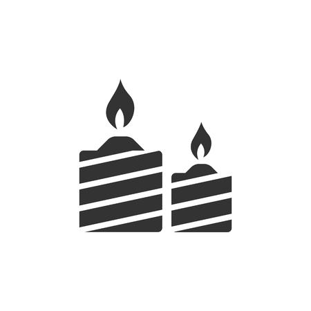 Candles icon in single grey color. Light, memorial, fireのイラスト素材
