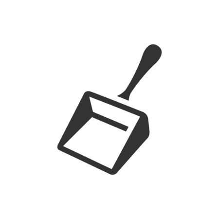 Dustpan icon in single color. Cleaning tool household domestic workのイラスト素材