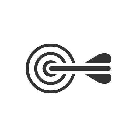 Arrow bullseye icon in single color. Business sport target strategyのイラスト素材