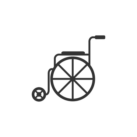 Wheelchair icon in single grey color. Nurse service seniorのイラスト素材