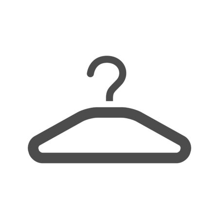 Clothes hanger icon in black and white grey single color. Laundry householdのイラスト素材