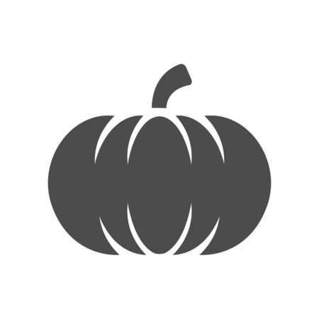 Pumpkin icon in single grey color. Helloween autumn celebrationのイラスト素材