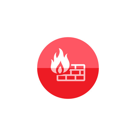 Firewall icon in flat color circle style. Computer network, internet protection, antivirusのイラスト素材