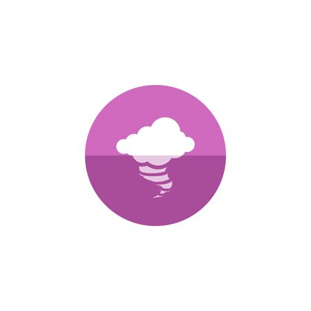 Storm icon in flat color circle style. Disaster tornado nature wind weather powerのイラスト素材