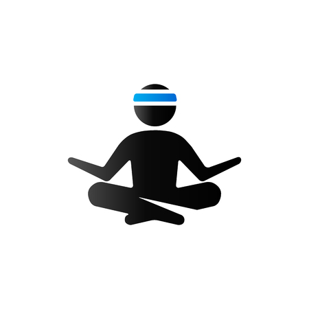 Meditation icon in duo tone color. Concentration wellness healthのイラスト素材