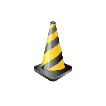 Traffic cone icon in color. Road construction warningのイラスト素材