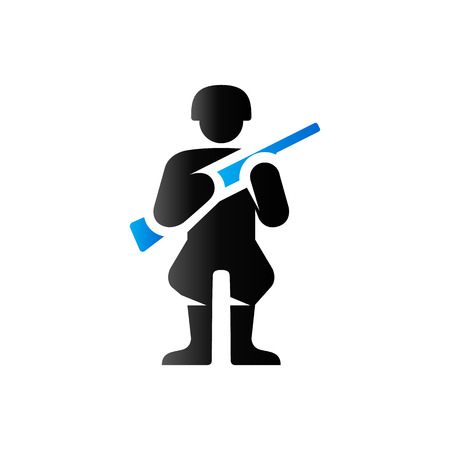 World War army icon in duo tone color. Weapon riffle uniformのイラスト素材