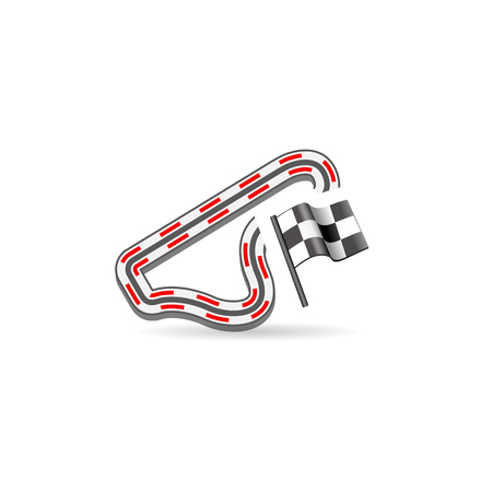 Race circuit icon in color. Sport transportation driving laneのイラスト素材