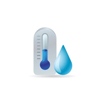 Thermometer icon in color. nature temperature low coldのイラスト素材