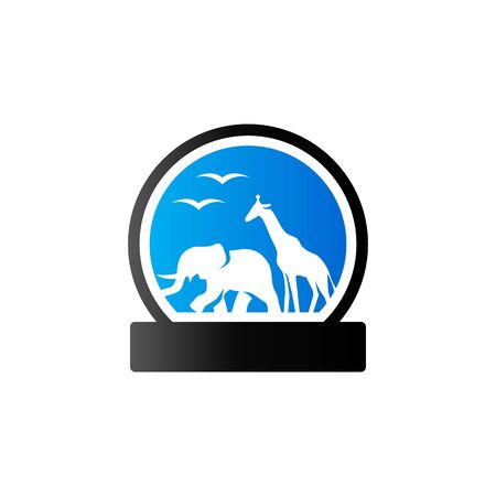 Zoo gate icon in duo tone color. Animal park jungleのイラスト素材