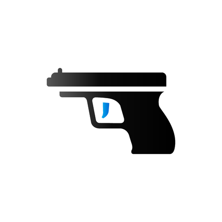 Arm gun icon in duo tone color. Automatic pistol weaponのイラスト素材