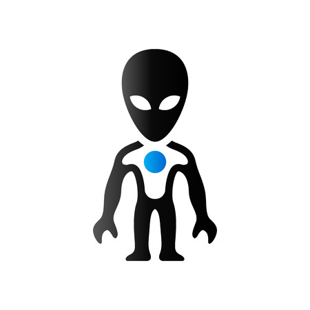 Alien icon in duo tone color. Extraterrestrial outer spaceのイラスト素材