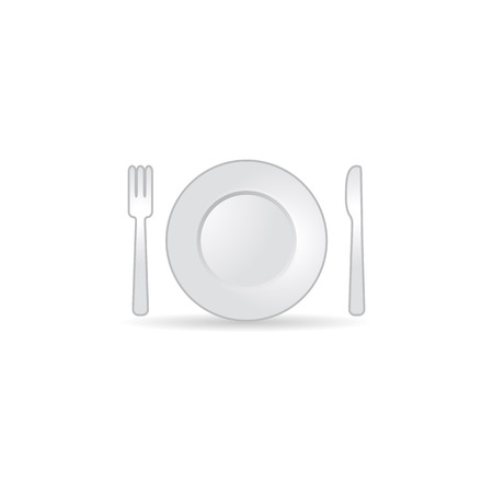 Dishes icon in color. Spoon fork dinner breakfastのイラスト素材