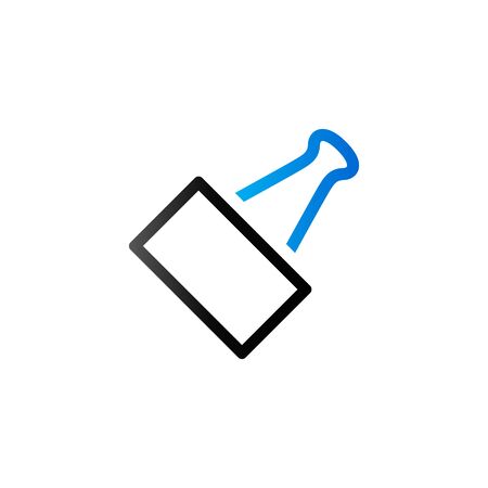 Binder clip icon in duo tone color. Office supply paper clipのイラスト素材