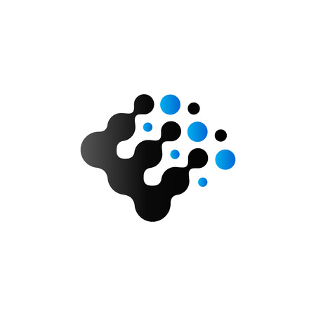 Printing raster dots icon in duo tone color. Print color density conceptのイラスト素材