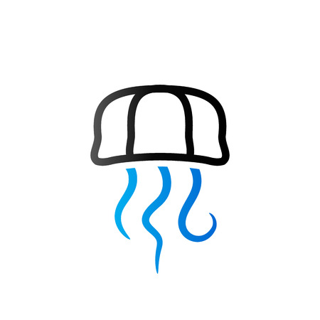 Jellyfish icon in duo tone color. Transparent animal ocean dwellerのイラスト素材