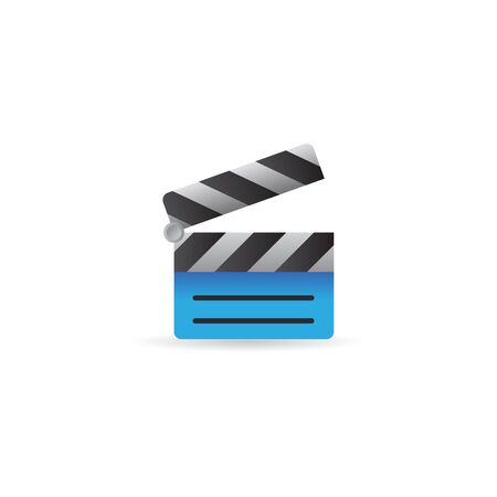 Cinema film icon in color. Symbol records startのイラスト素材