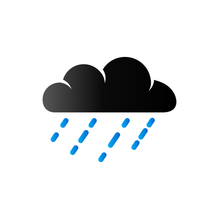 Weather overcast partly rain icon in duo tone color. forecast raining season monsoonのイラスト素材