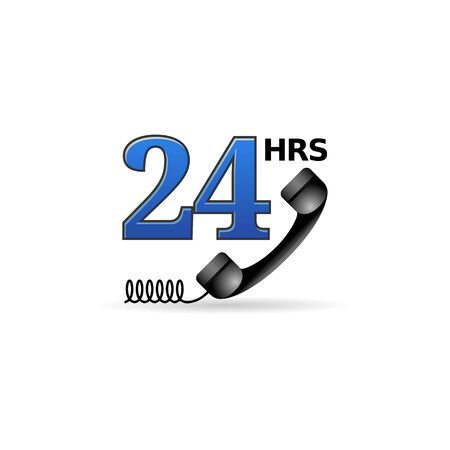 24 hours service icon in color. Call center support help deskのイラスト素材