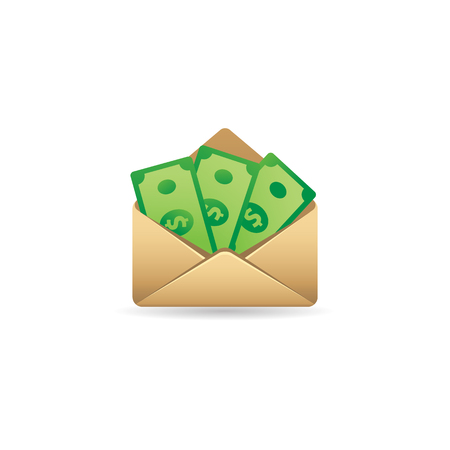 Money envelope icon in color. Finance wealth bankingのイラスト素材
