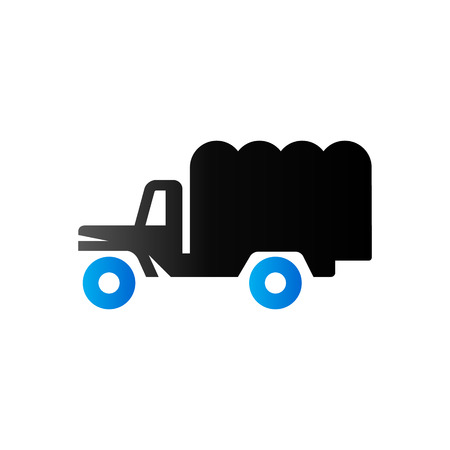 Military truck icon in duo tone color. War transportation.のイラスト素材