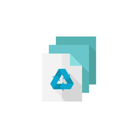 Recycle symbol icon in flat color style. Environment recyclable paper go greenのイラスト素材