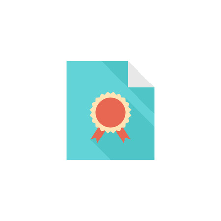 Contract document icon in flat color style. Agreement arrangement property mortgage loan moneyのイラスト素材
