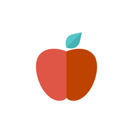 Apple icon in flat color style. Food fruit healthy lifestyle diet sweet school snackのイラスト素材