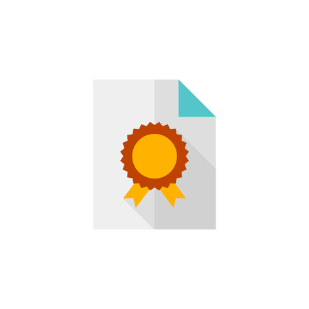 Contract document icon in flat color style. Agreement arrangement property mortgage loan moneyのイラスト素材