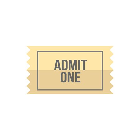 Ticket icon in flat color style. Cinema, concert, showsのイラスト素材