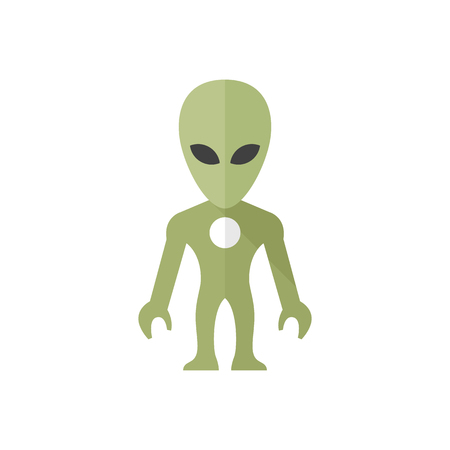 Alien icon in flat color style. Extraterrestrial, outer space, invader, humanoidのイラスト素材
