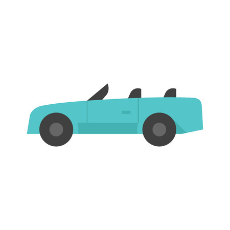 Sport car icon in flat color style. Luxury speed coupe automotive convertibleのイラスト素材