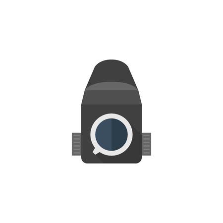 Camera icon in flat color style. Vintage retro photography photo mechanical analog film shooting medium formatのイラスト素材